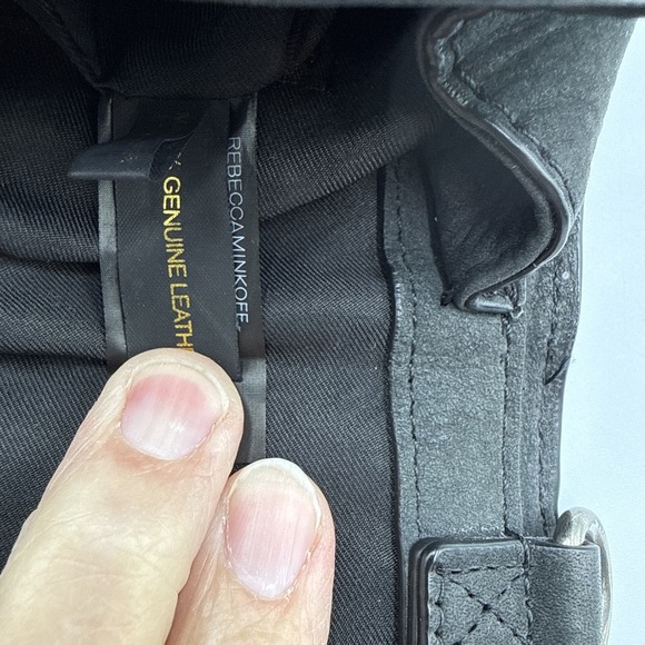 Rebecca Minkoff Women's Black Leather Saddlebag Crossbody Bag No Shoulder Strap - Picture 6 of 8